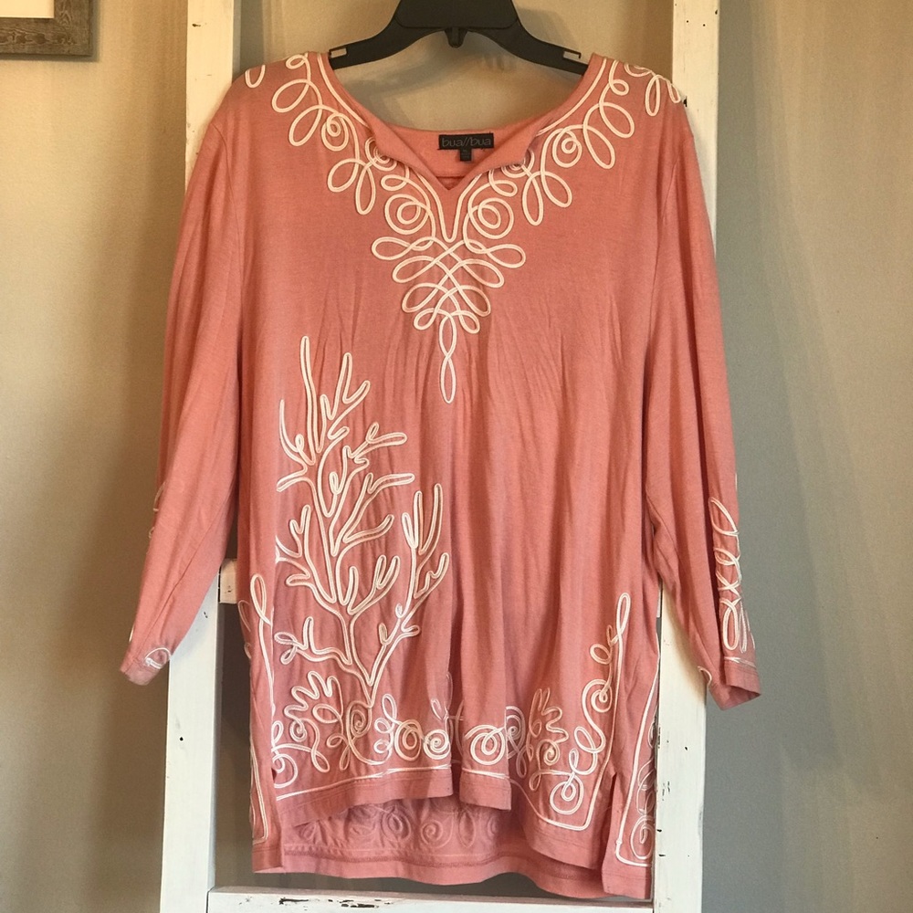 Pink with white detail tunic